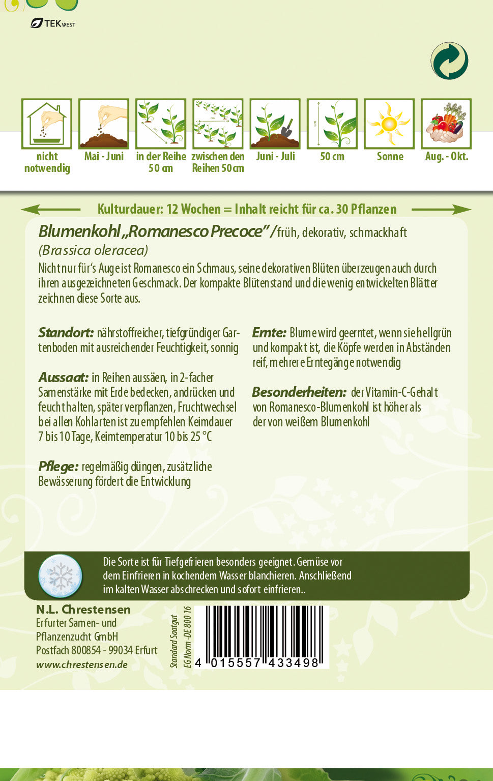 N.L. Chrestensen Blumenkohl Romanesco Precoce