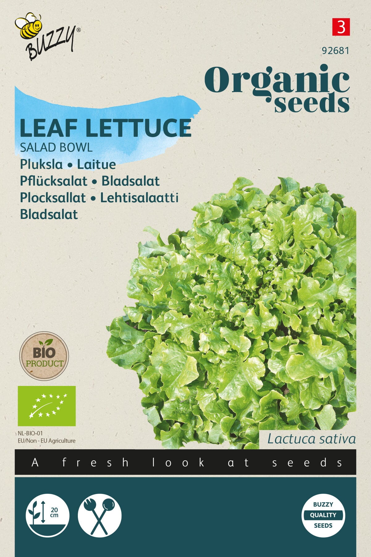 Buzzy Organic Seeds BIO Pflück- & Schnittsalat Green Salad Bowl