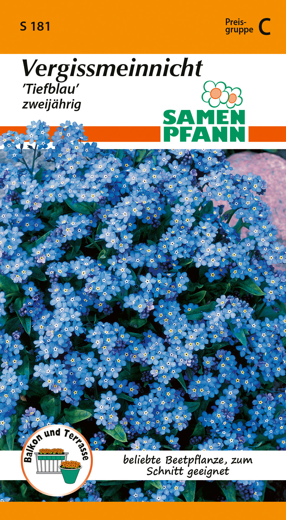 Samen Pfann Vergissmeinnicht Tiefblau zweijährig