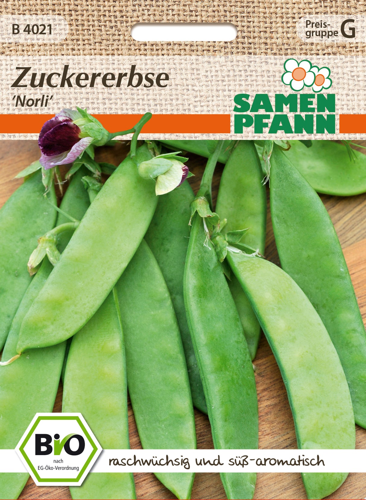 Samen Pfann BIO Zuckererbse Norli
