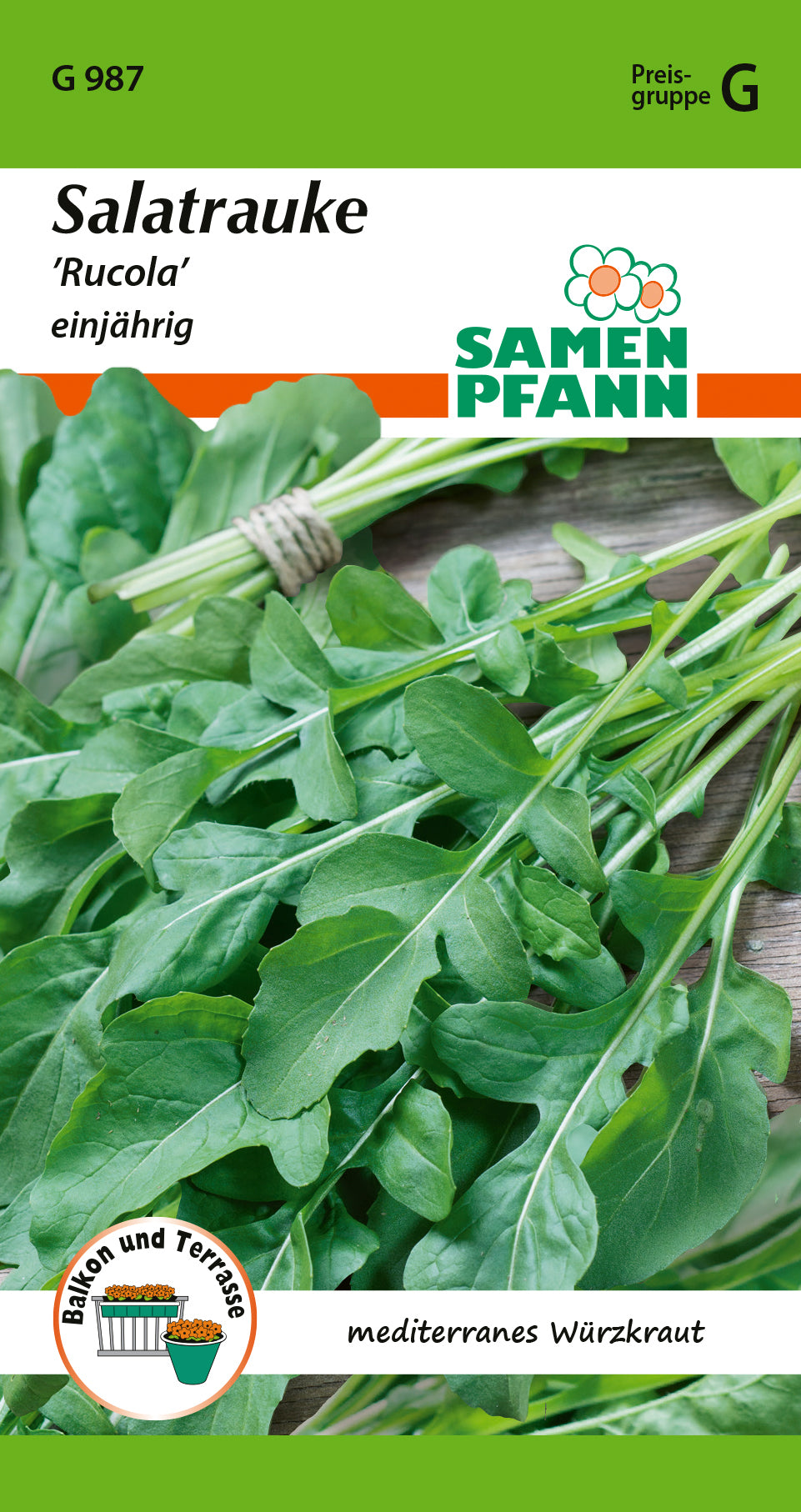 Samen Pfann Salatrauke Rucola einjährig