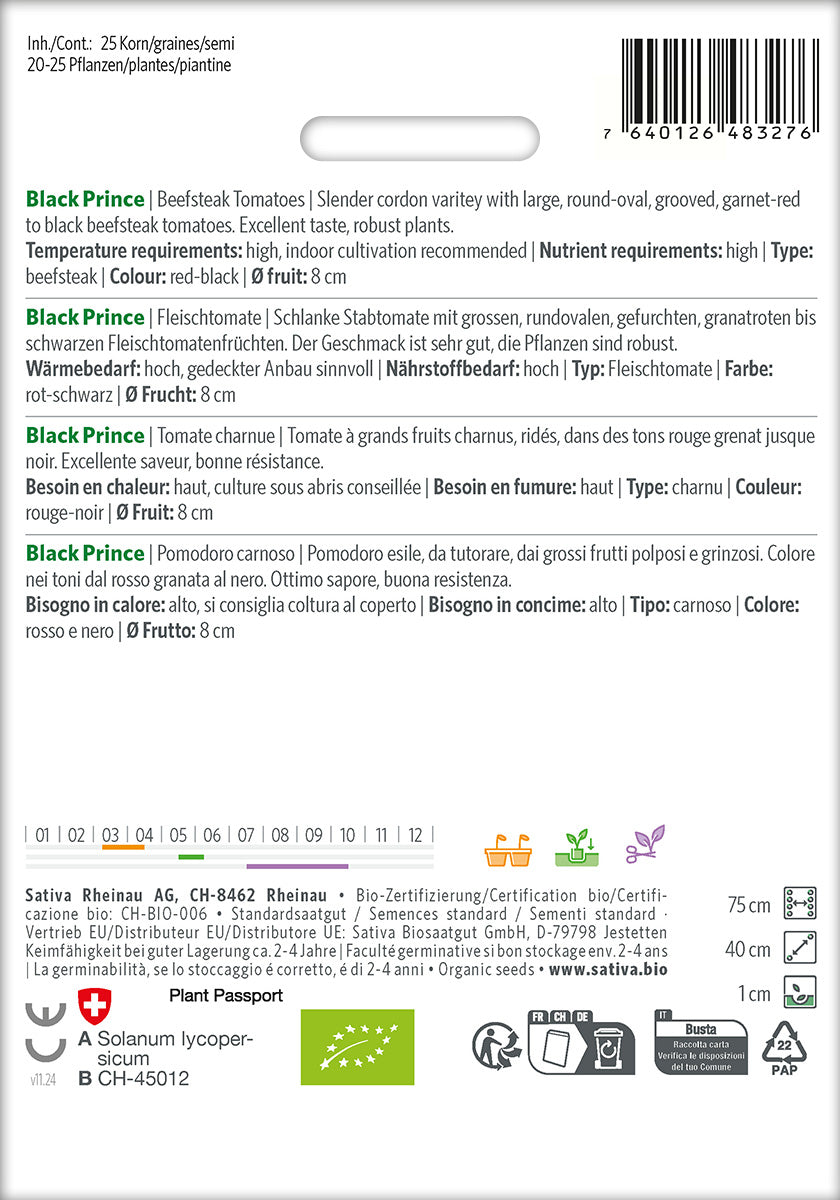 Sativa Fleischtomate Black Prince