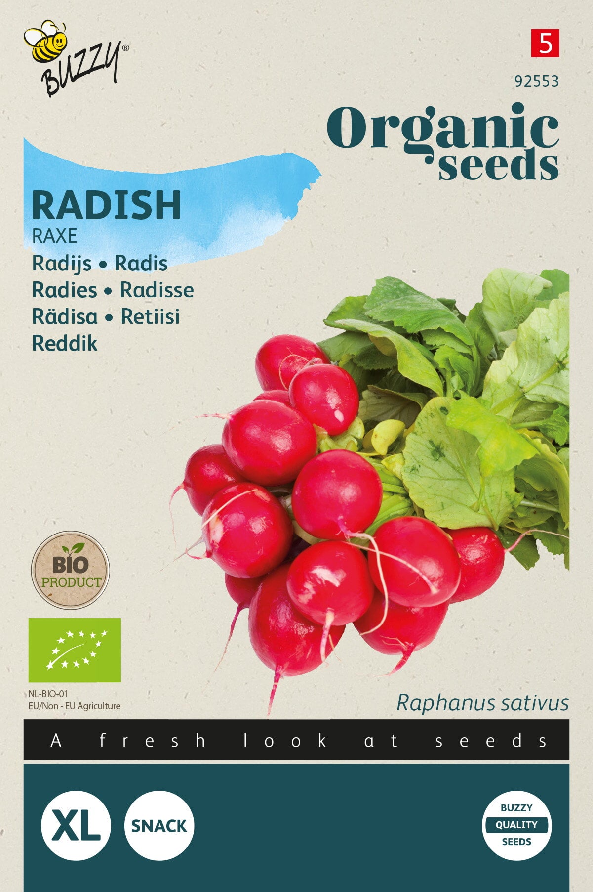 Buzzy Organic Seeds BIO Radieschen Raxe