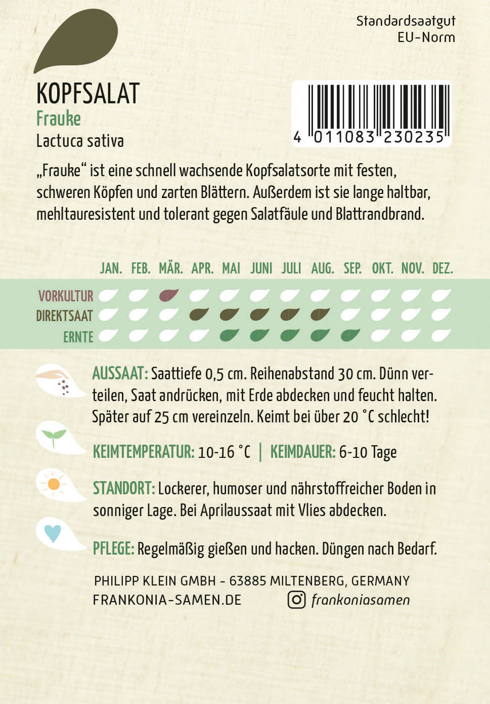 Frankonia Samen Kopfsalat Frauke