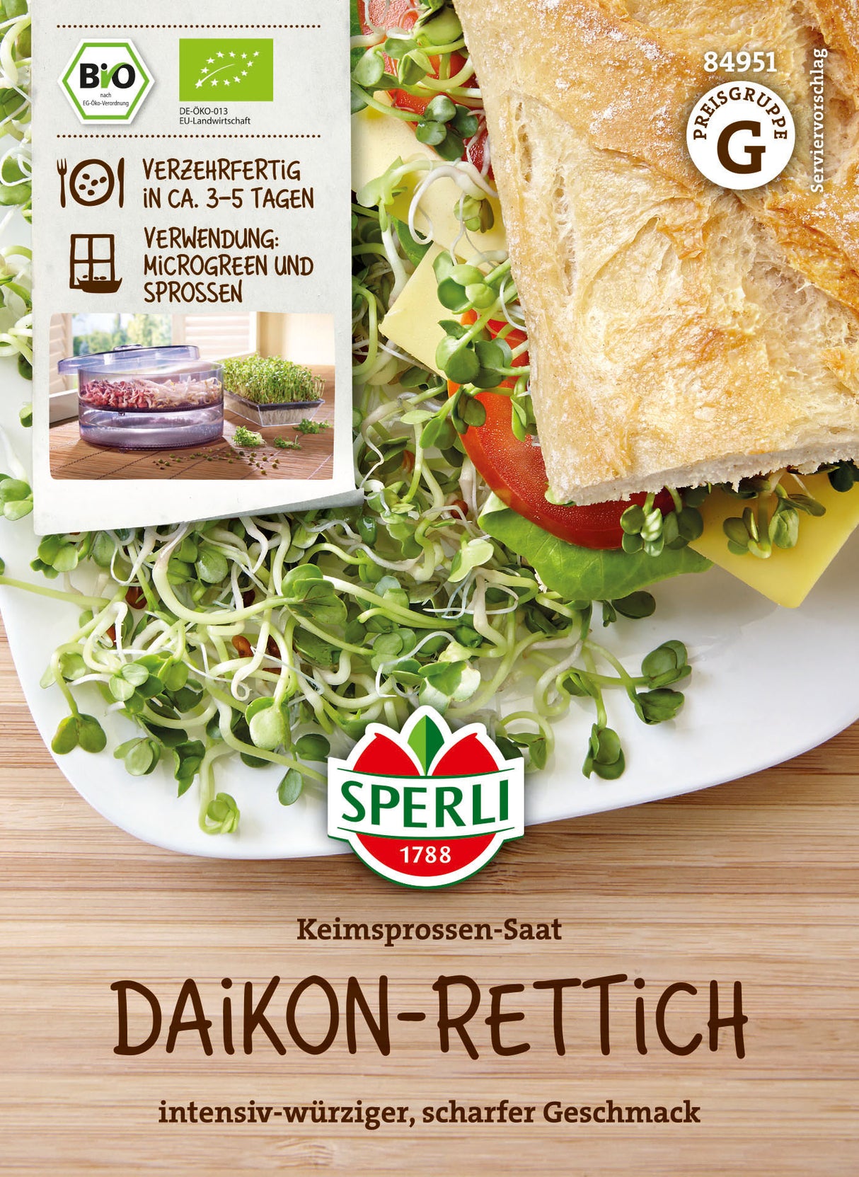SPERLI BIO Keimsprossen Daikon-Rettich