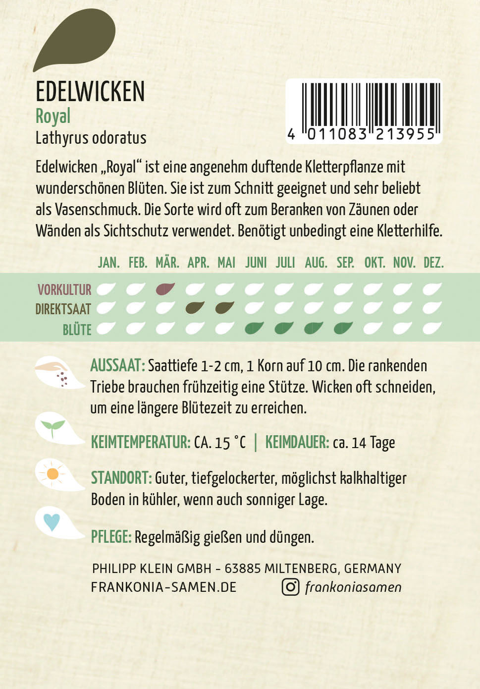 Frankonia Samen Wicken Royal