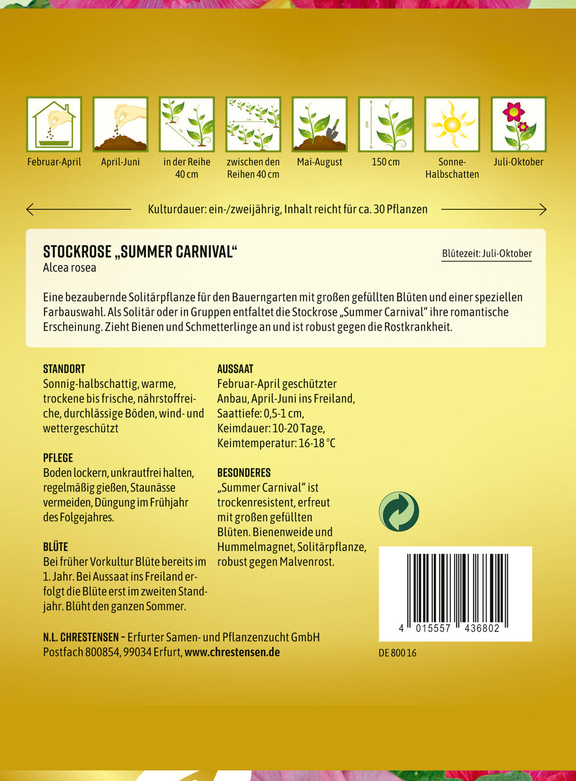 N.L. Chrestensen Stockrose Summer Carnival