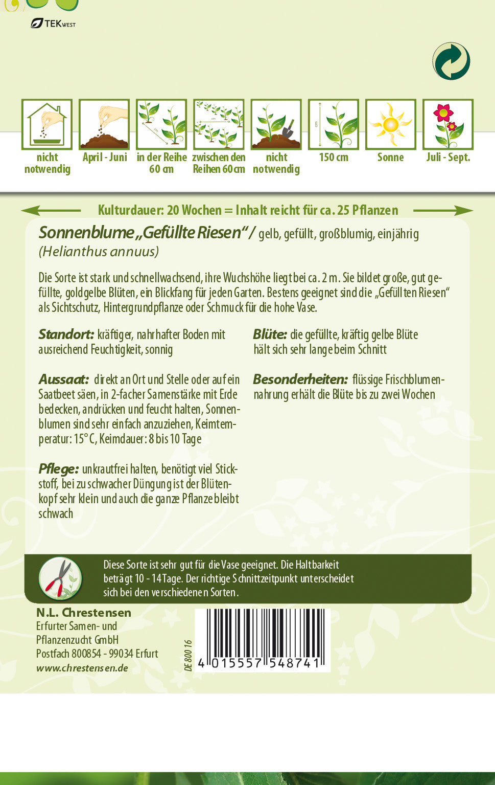 N.L. Chrestensen Sonnenblumen Gefüllte Riesen