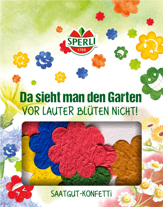 SPERLI Blumensamen-Mischungen Saatgut-Konfetti, Blüten Saatplatte