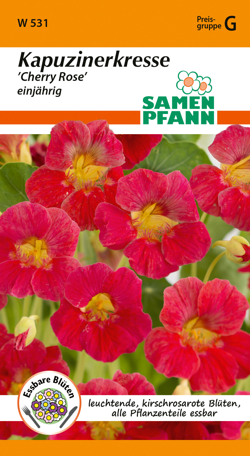 Samen Pfann Kapuzinerkresse Cherry Rose einjährig