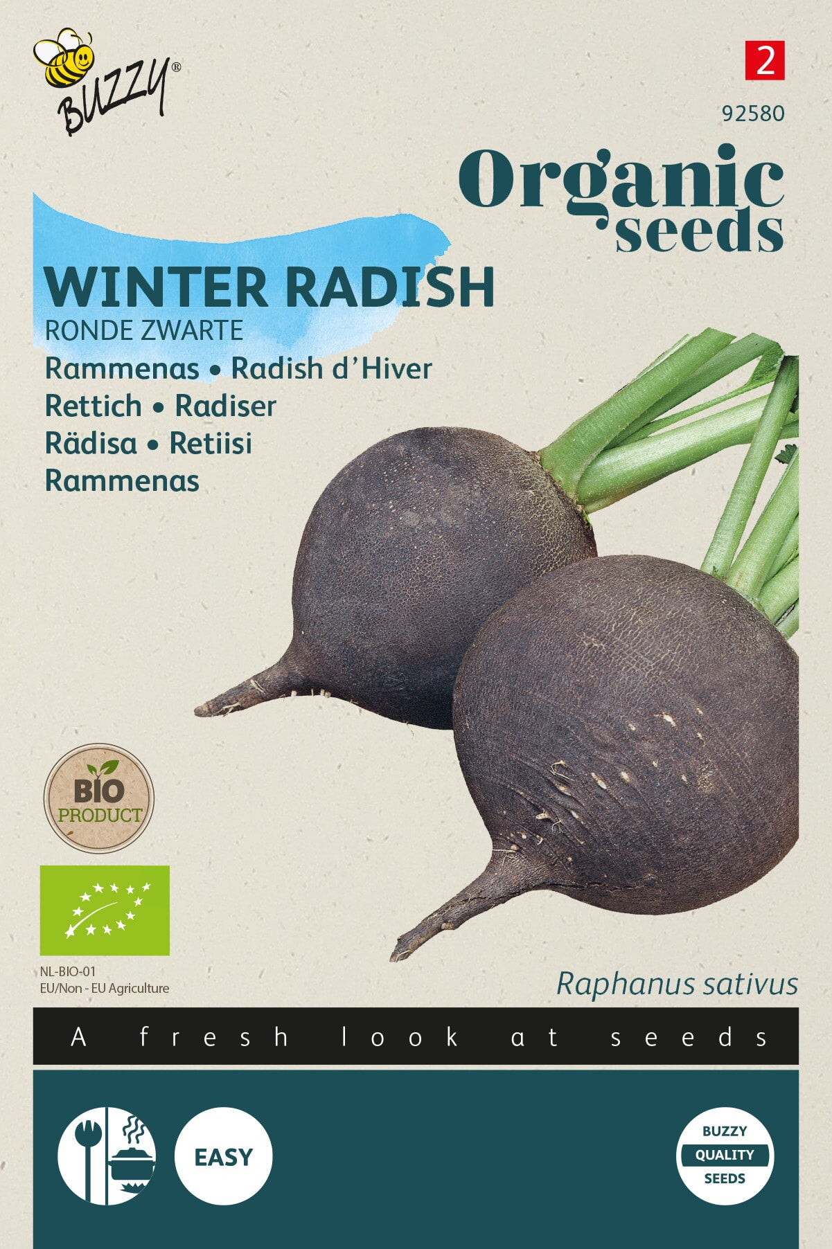 Buzzy Organic Seeds BIO Rettich Runder schwarzer Winter