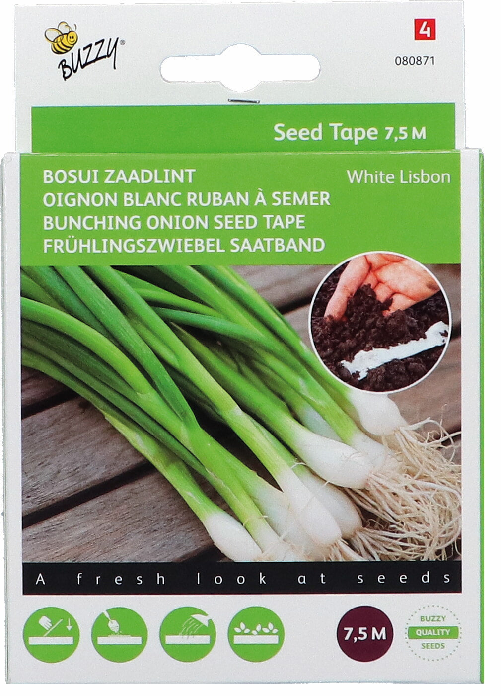 Buzzy Seeds Frühlingszwiebeln White Lisbon Saatband