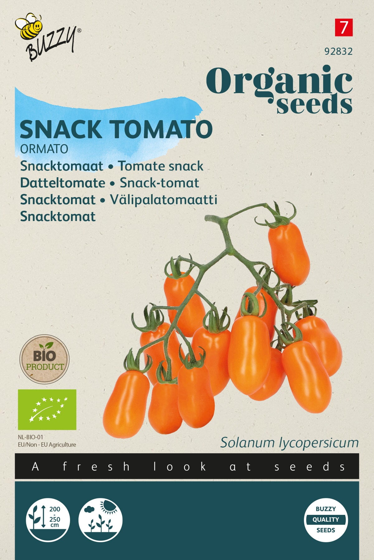 Buzzy Organic Seeds BIO Datteltomaten Ormato