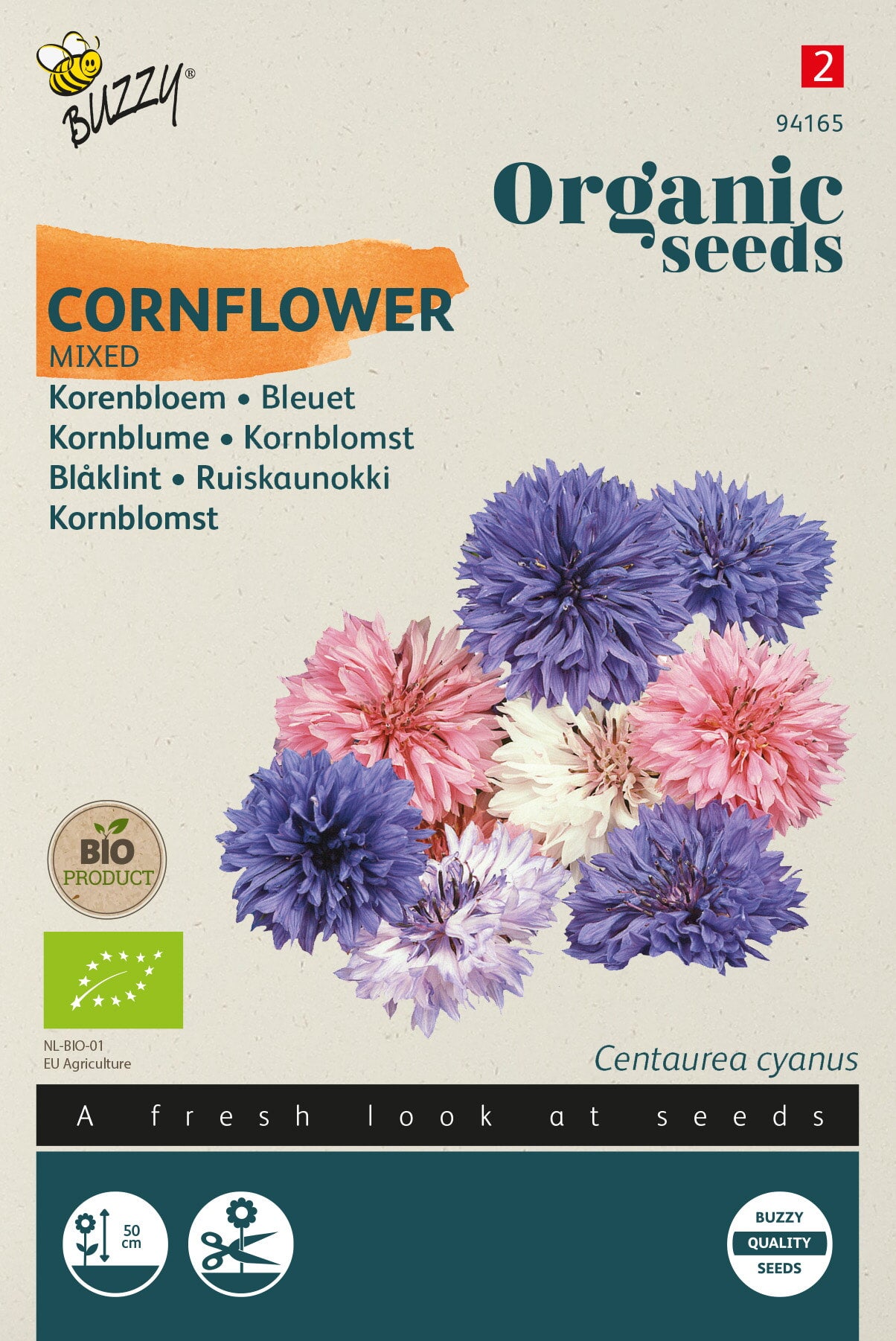 Buzzy Organic Seeds BIO Kornblumen Mischung