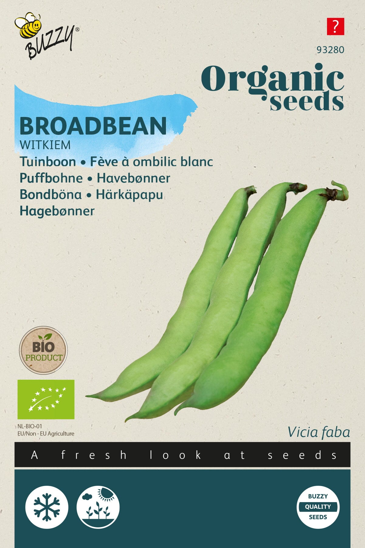 Buzzy Organic Seeds BIO Prukbohnen Witkiem