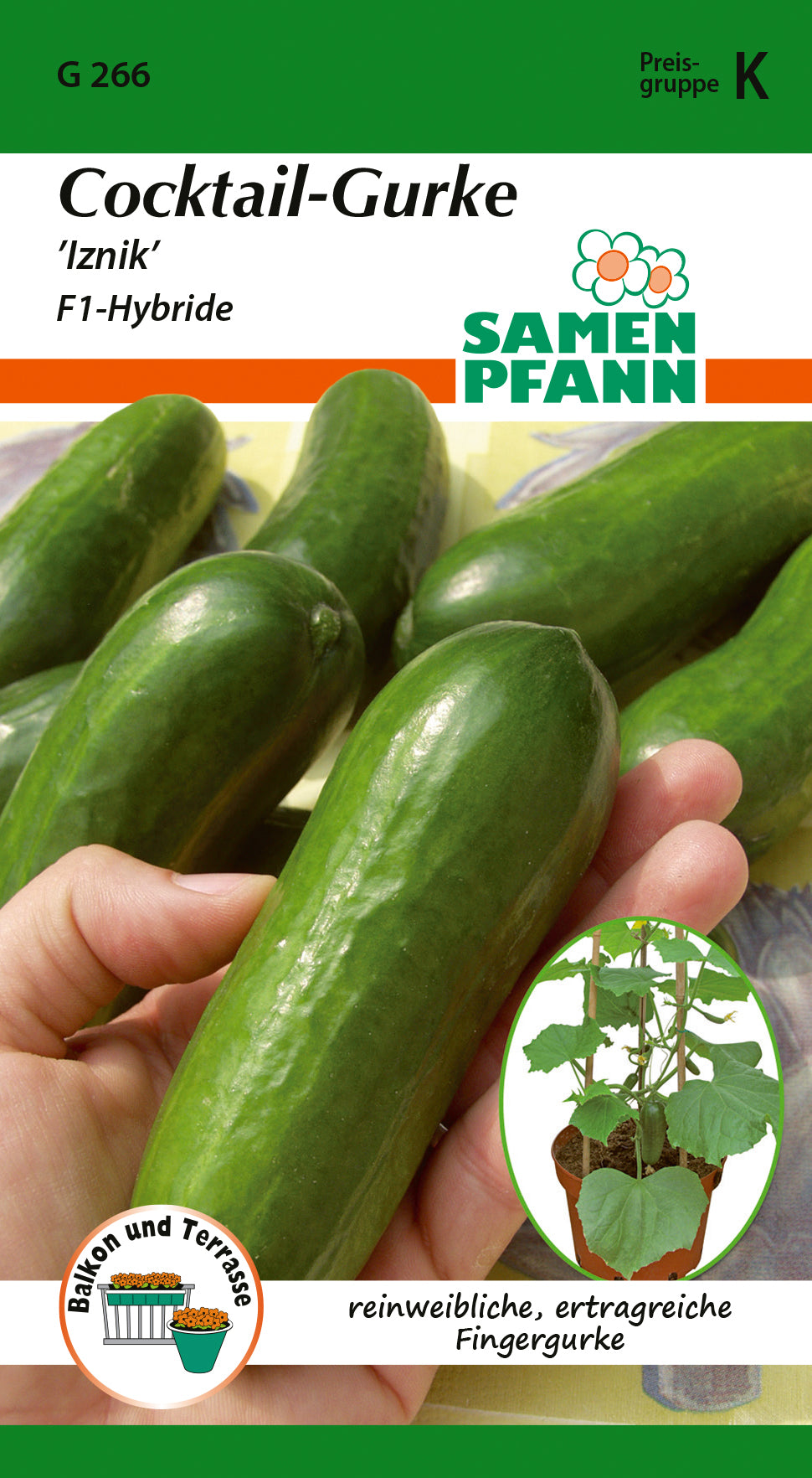 Samen Pfann Cocktail-Gurke Iznik