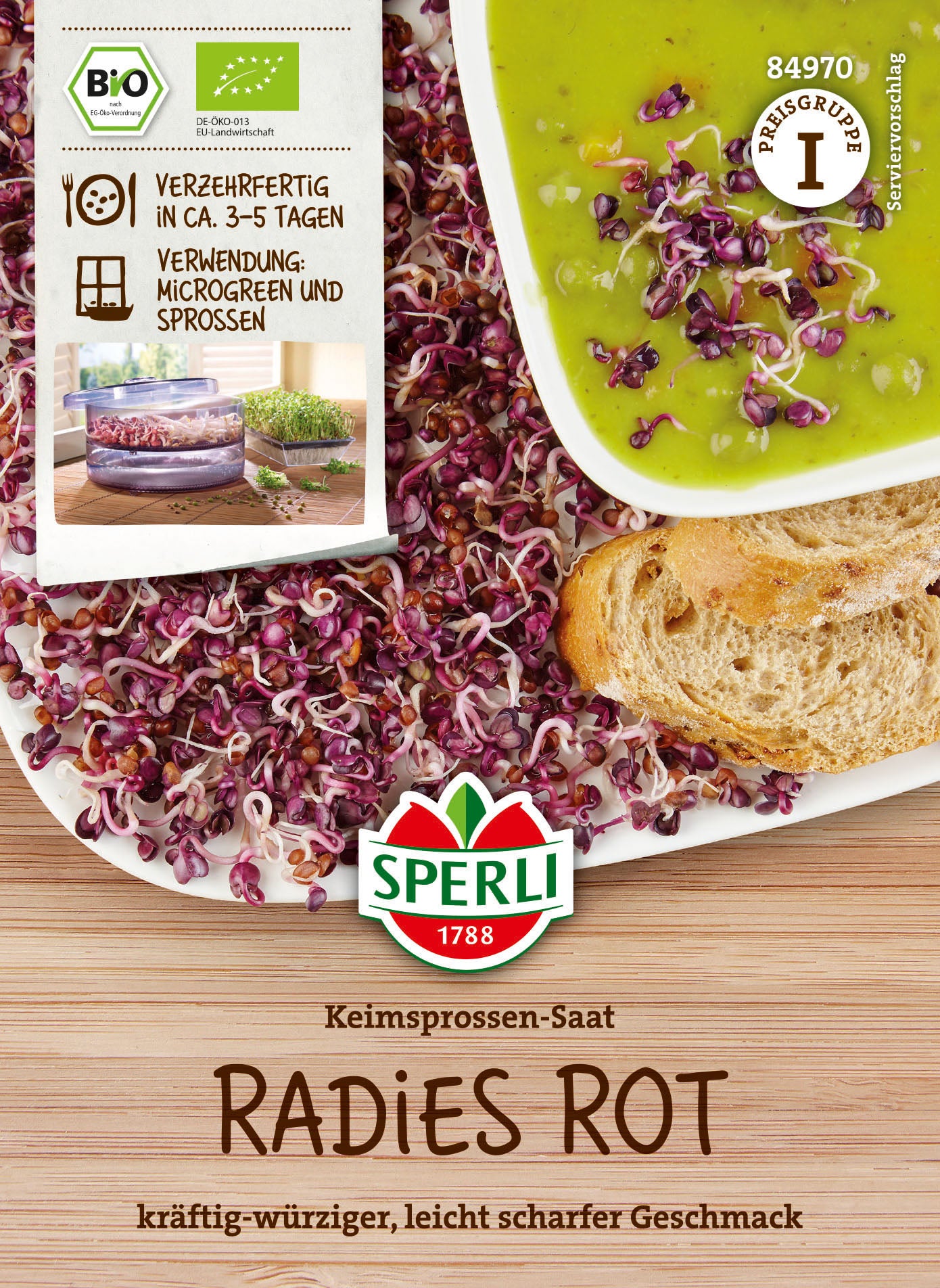 SPERLI BIO Keimsprossen Radies rot