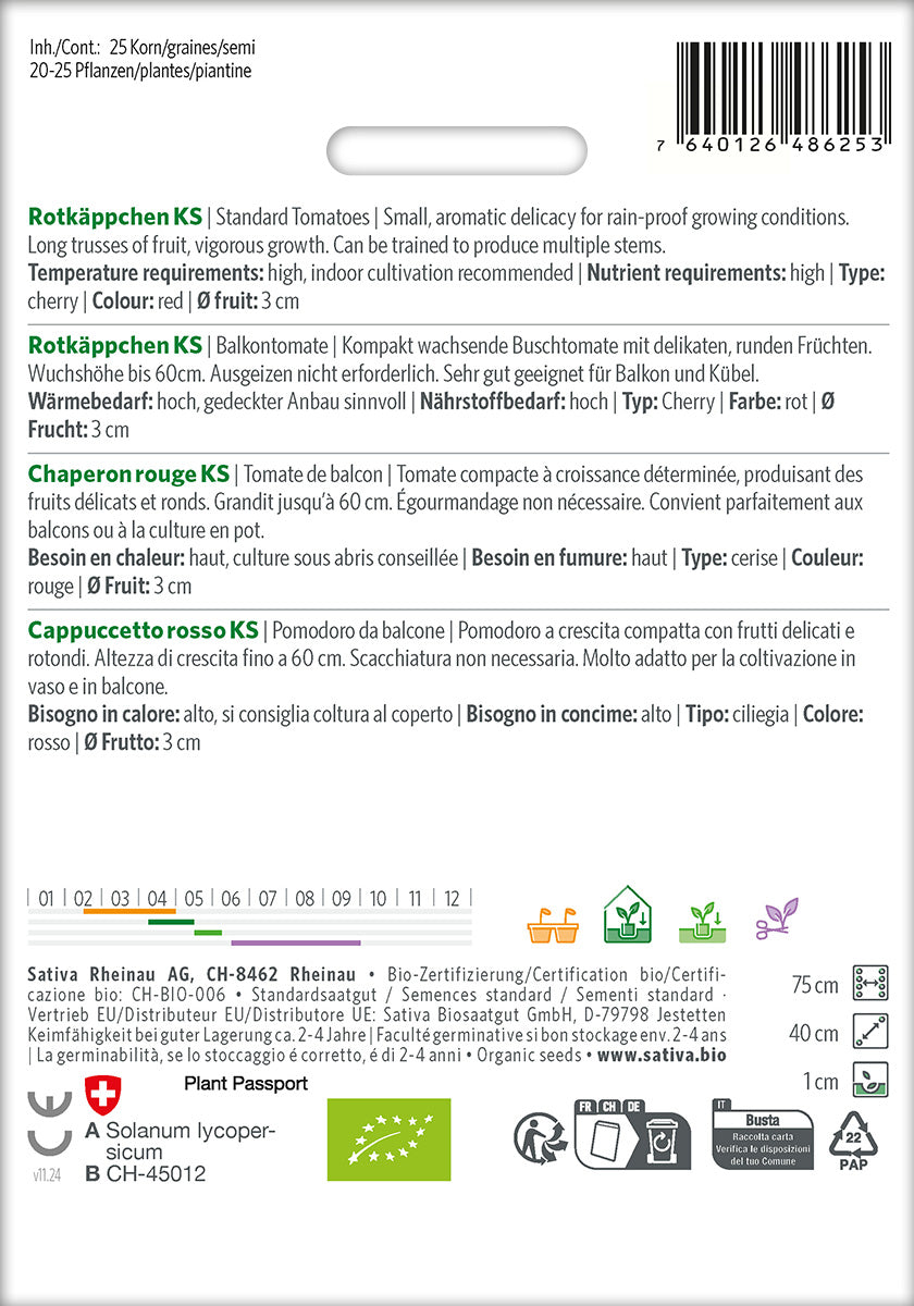 Sativa Balkontomate Rotkäppchen KS