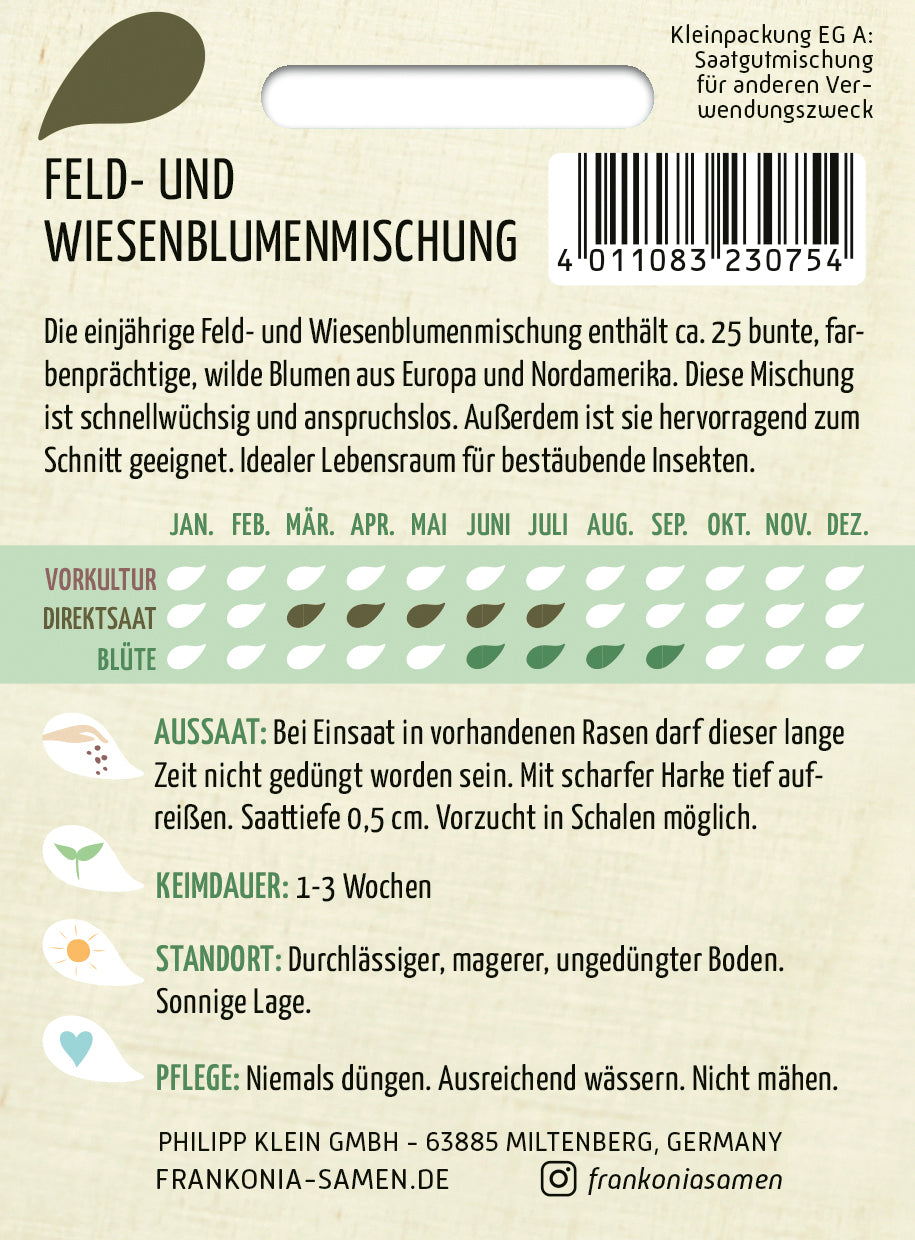 Frankonia Samen Blumensamen-Mischung Feld- und Wiesenblumen