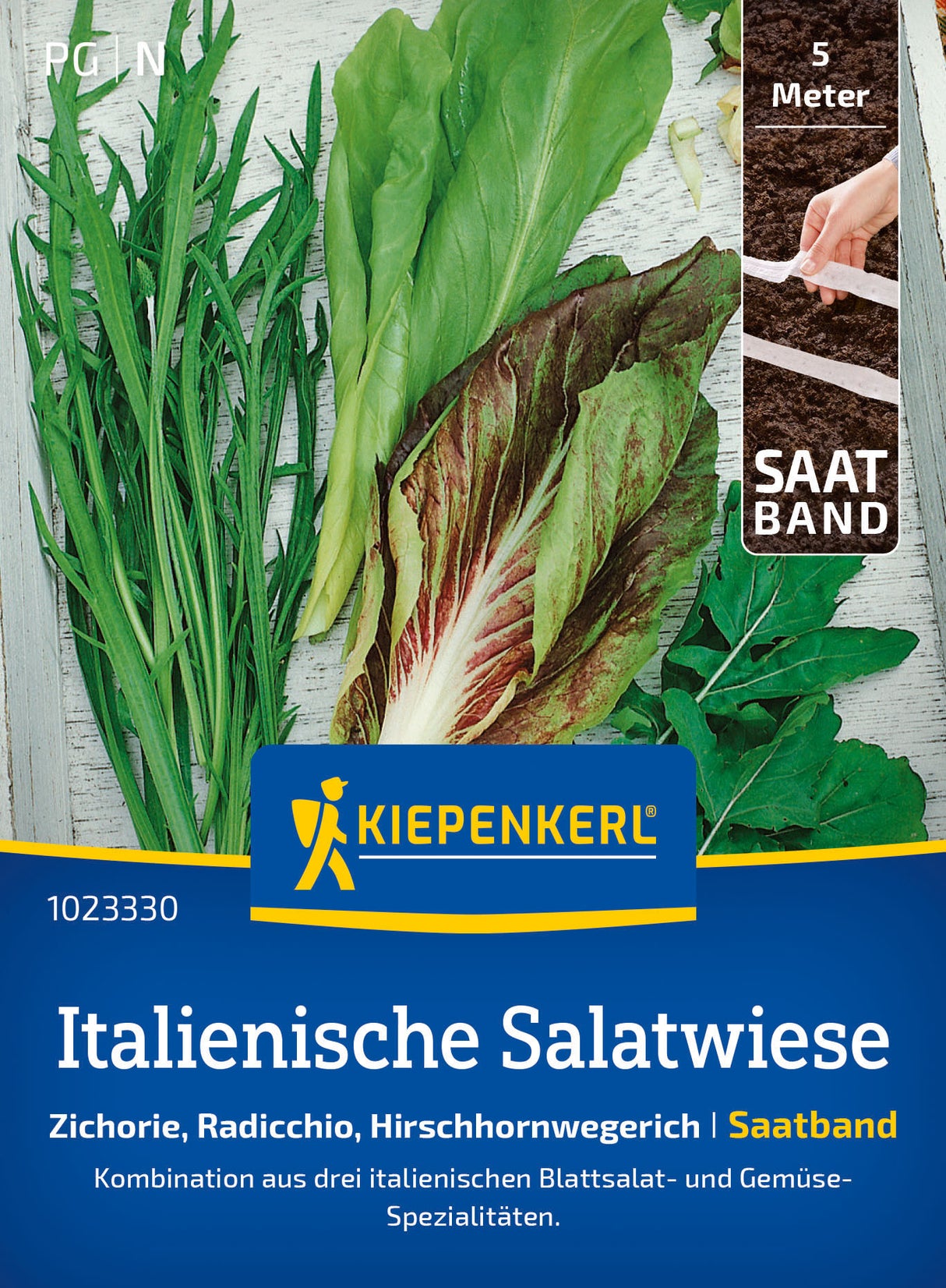 Kiepenkerl Pflück- & Schnittsalat Zichorie, Radicchio, Hirschhornwegerich Saatband