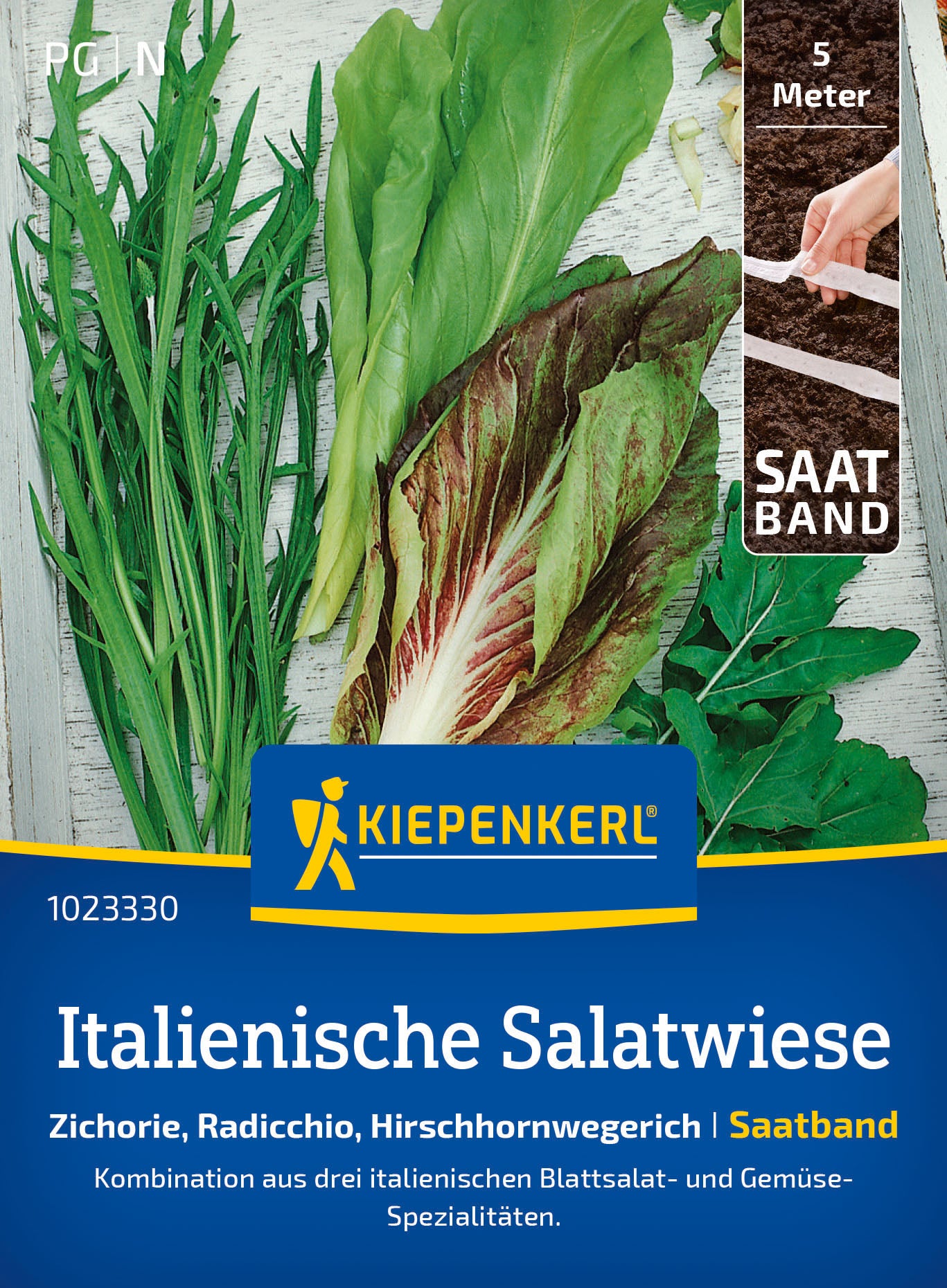 Kiepenkerl Pflück- & Schnittsalat Zichorie, Radicchio, Hirschhornwegerich Saatband