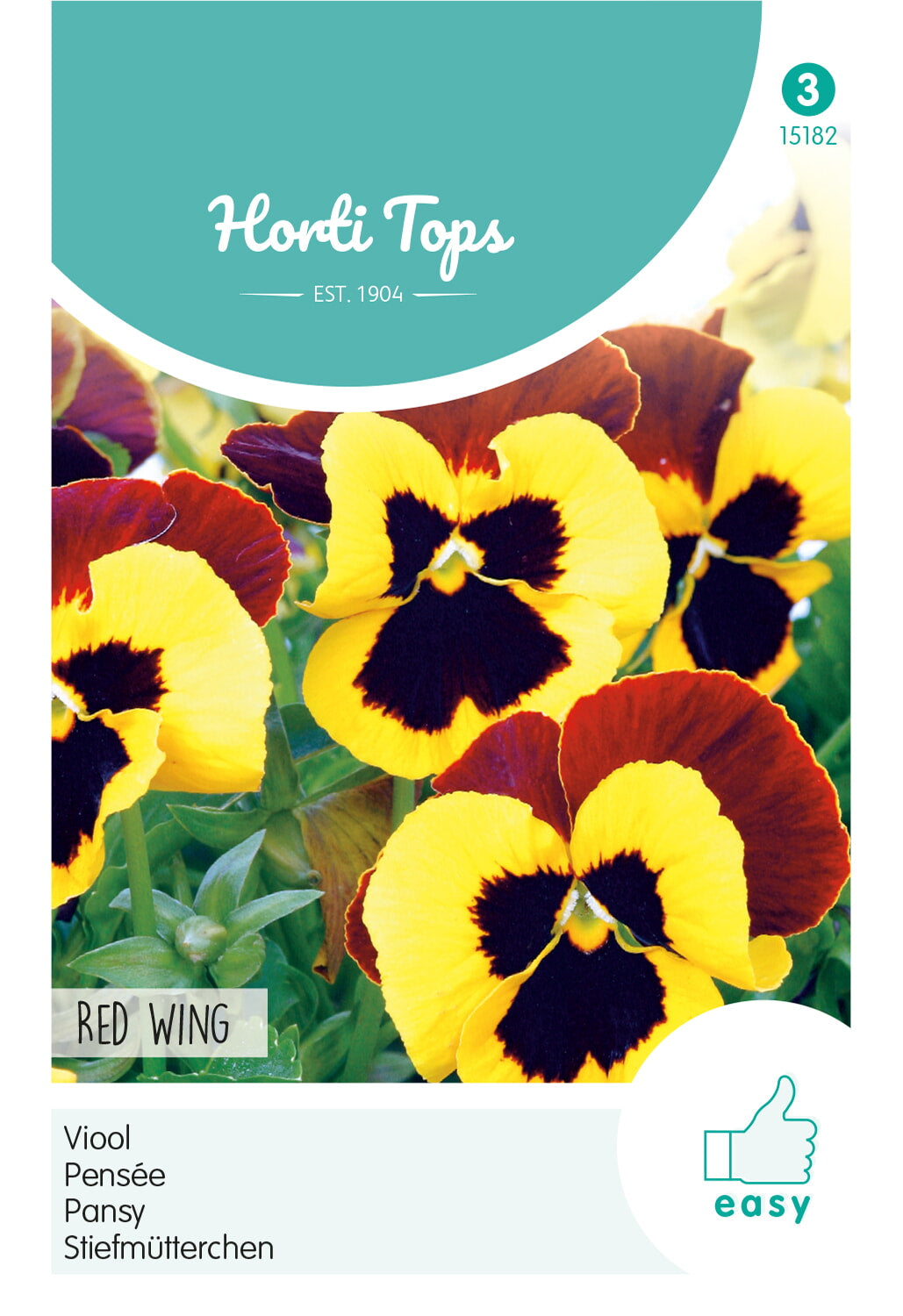 Horti Tops Garten-Stiefmütterchen Schweizer Riesen Roter Flügel