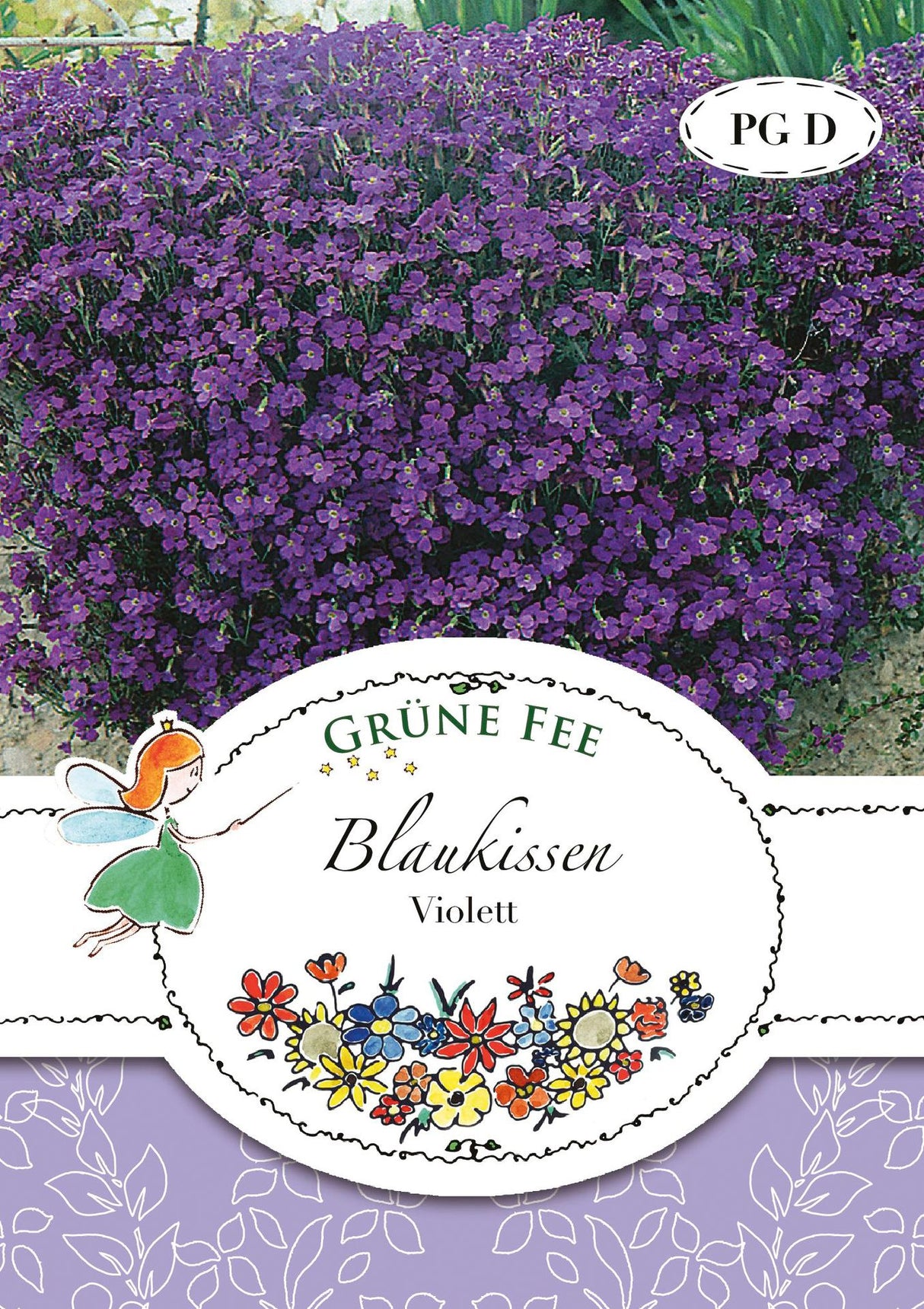 Grüne Fee Blaukissen Violett