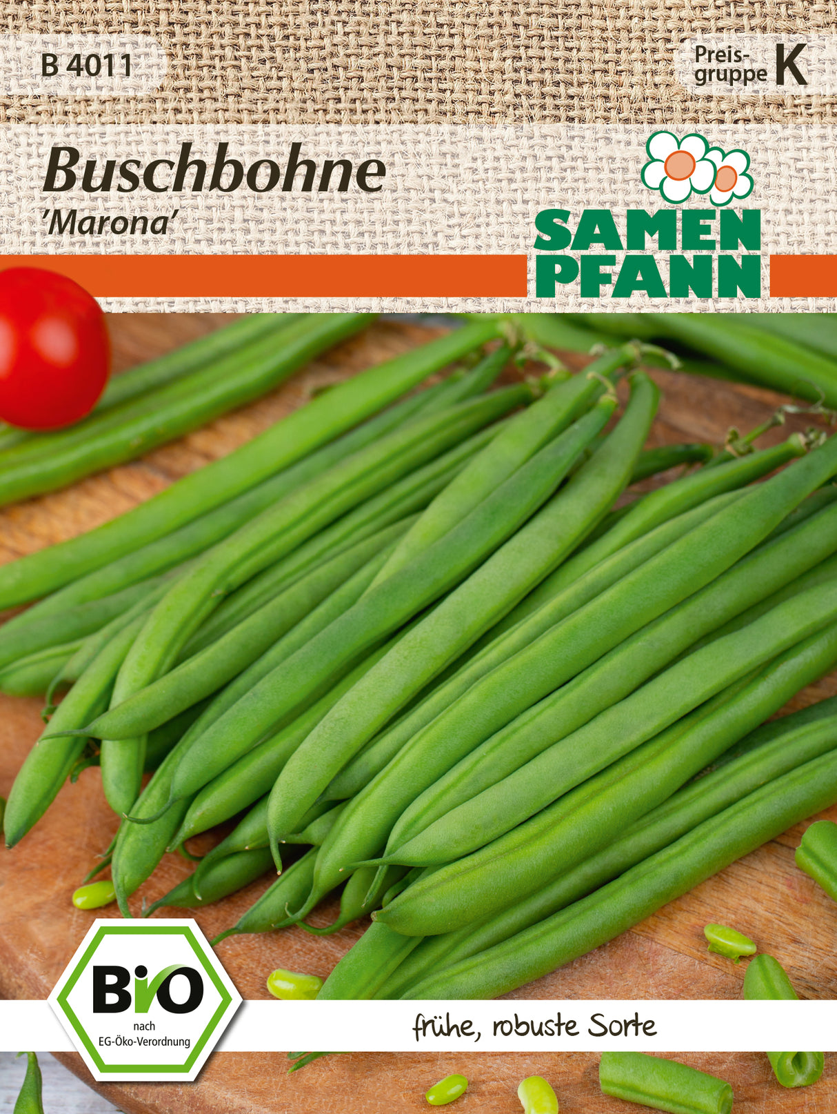 Samen Pfann BIO Buschbohne Marona