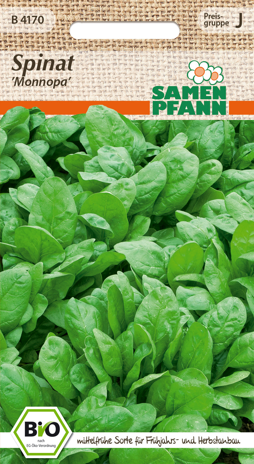 Samen Pfann BIO Spinat Monnopa