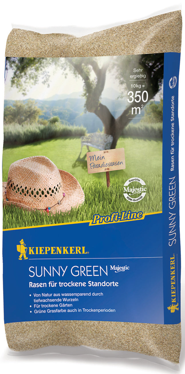 Kiepenkerl Rasen für Trockene Standorte Sunny Green, 10 kg Profi-Line