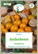 Reife Andenbeeren, auch Kapstachelbeeren oder Inkaflaume genannt, auf Holz mit grünen Blättern