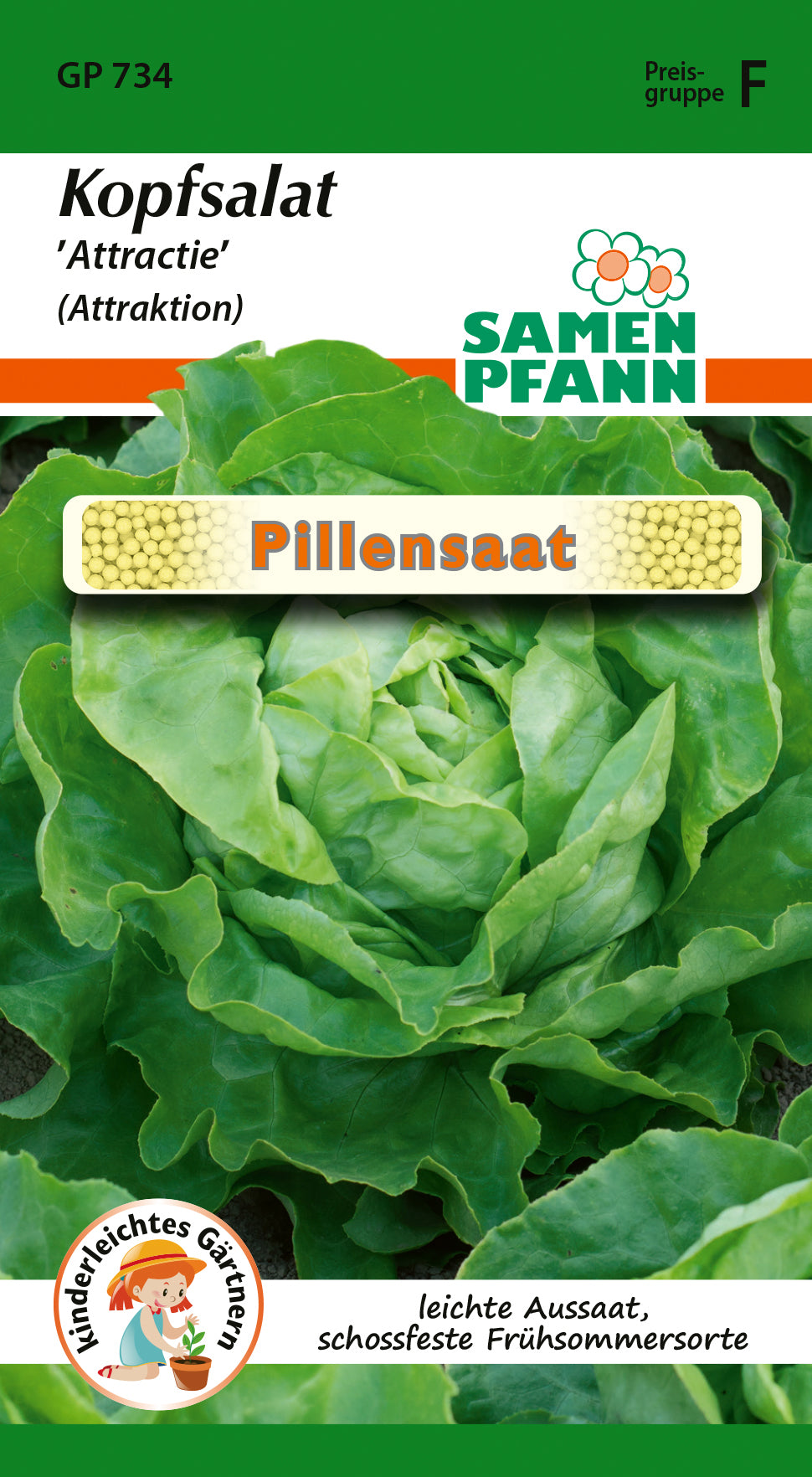 Samen Pfann Kopfsalat Attractie (Attraktion) Pillensaat