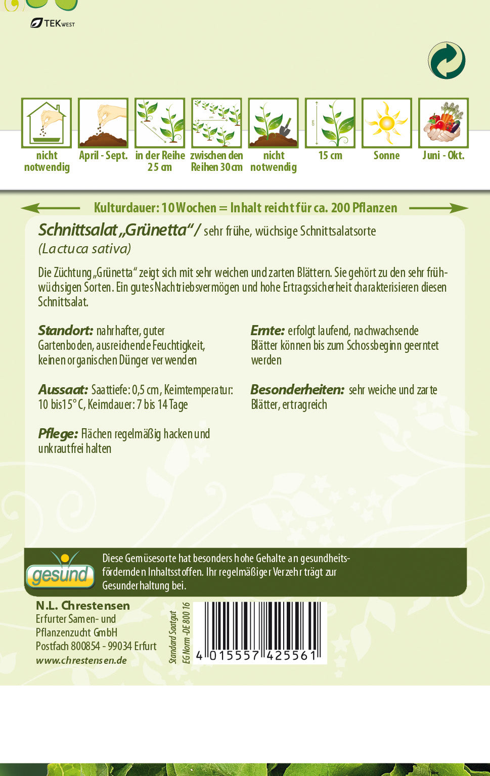 N.L. Chrestensen Schnittsalat Grünetta