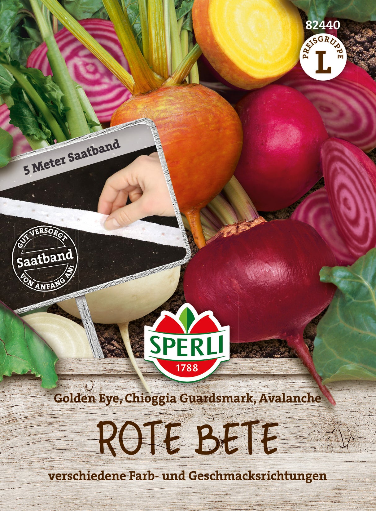 SPERLI Rote Bete Golden Eye, Chioggia Guardsmark, Avalanche Saatband