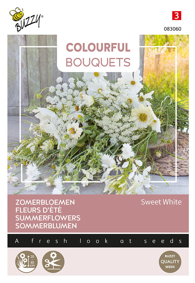 Buzzy Seeds Sommerblumen Sweet White