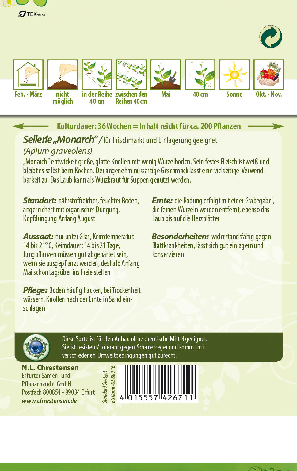 N.L. Chrestensen Knollensellerie Monarch