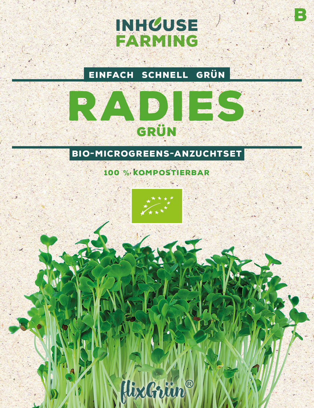 flixGrün BIO Keimsprossen Radies Anzuchtset