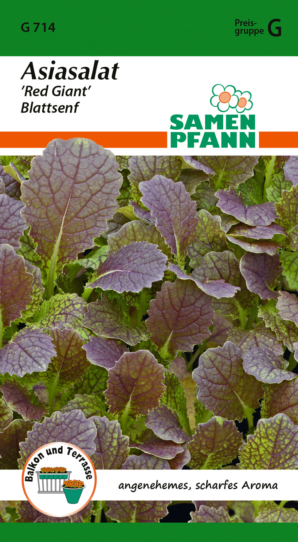 Samen Pfann Asiasalat Red Giant Blattsenf