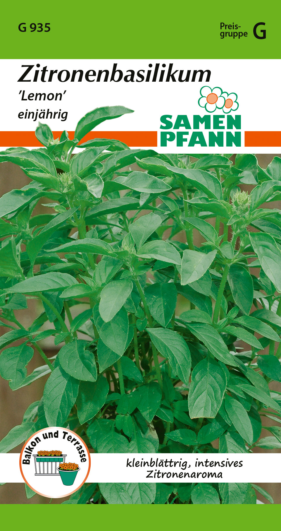 Samen Pfann Zitronenbasilikum Lemon einjährig