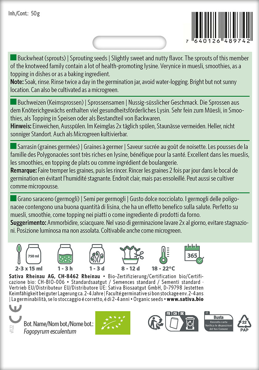 Sativa Keimsprossen Buchweizen