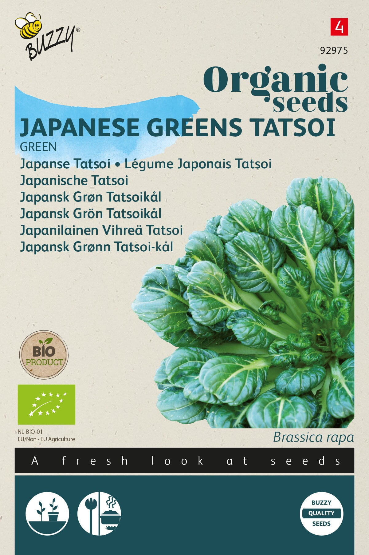Buzzy Organic Seeds BIO Tatsoi Japanischer grüner