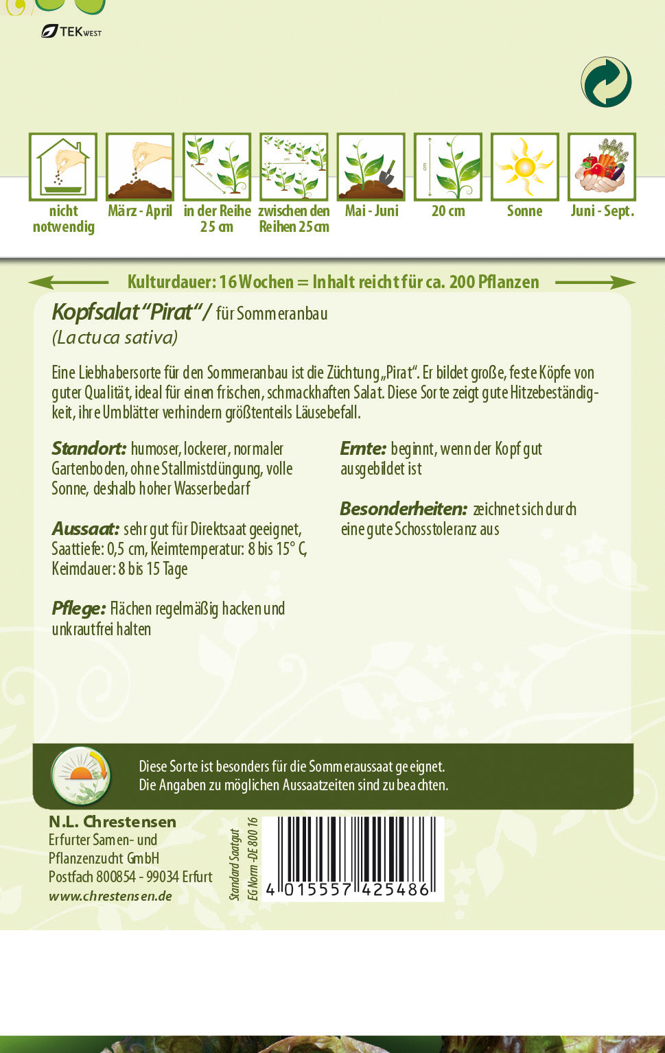 N.L. Chrestensen Kopfsalat Pirat