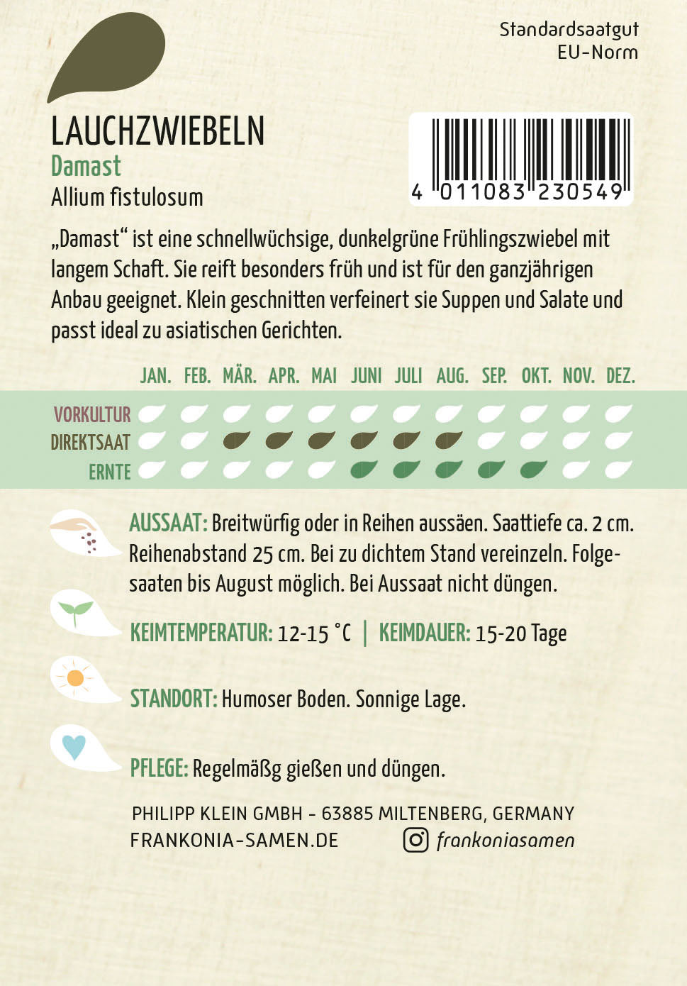 Frankonia Samen Zwiebel Damast