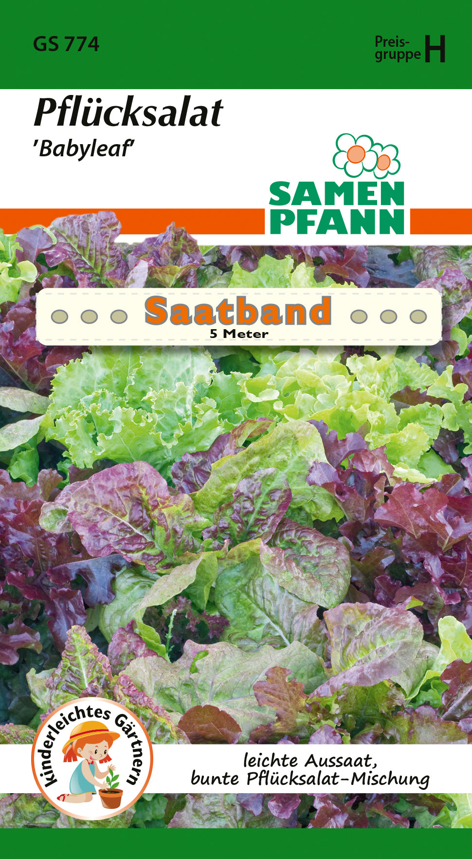 Samen Pfann Pflücksalat Babyleaf Saatband