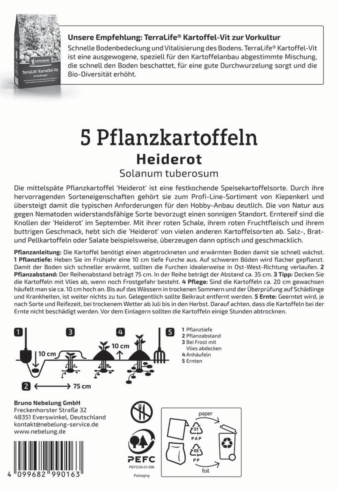 Kiepenkerl Pflanzkartoffel Heiderot 5 Stück