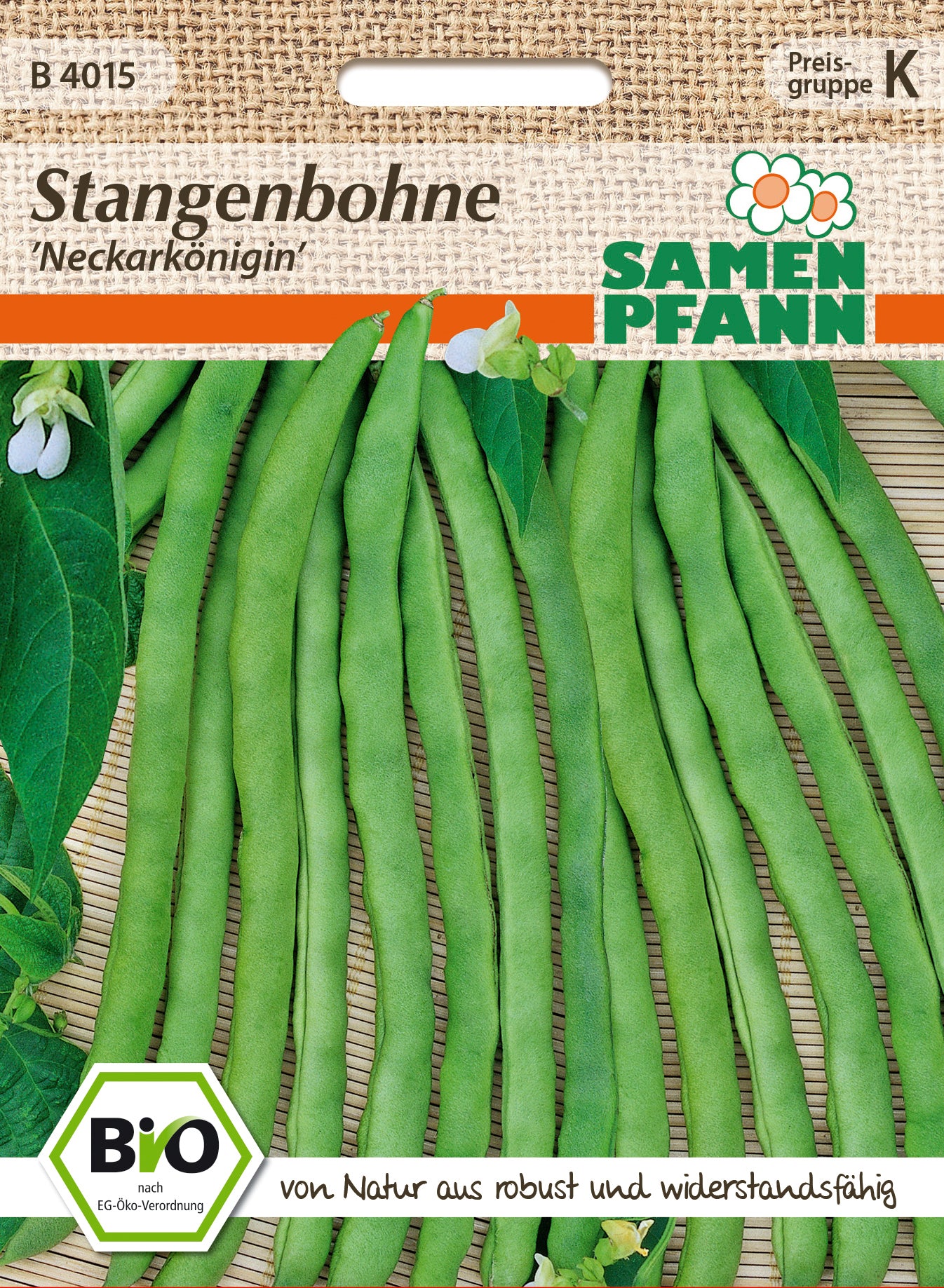Samen Pfann BIO Stangenbohne Neckarkönigin