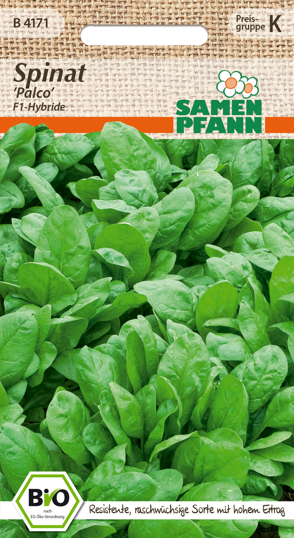 Samen Pfann BIO Spinat Palco