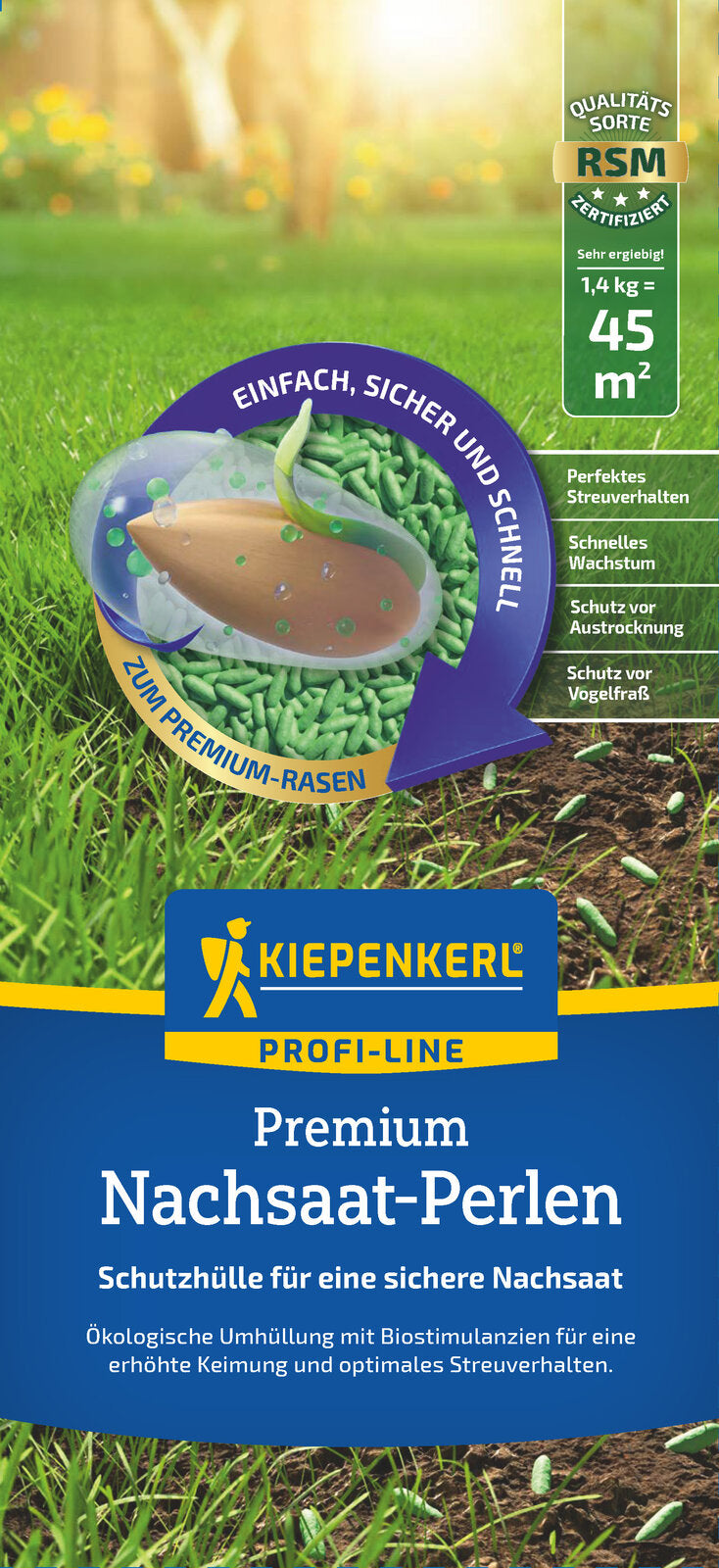 Kiepenkerl Nachsaatrasen Premium-Perlen, 1,4 kg Profi-Line