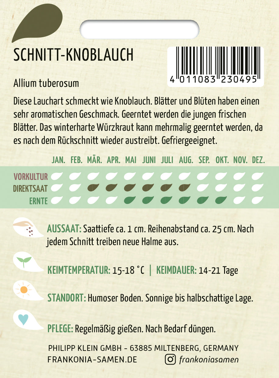 Frankonia Samen Schnittlauch Schnitt-Knoblauch