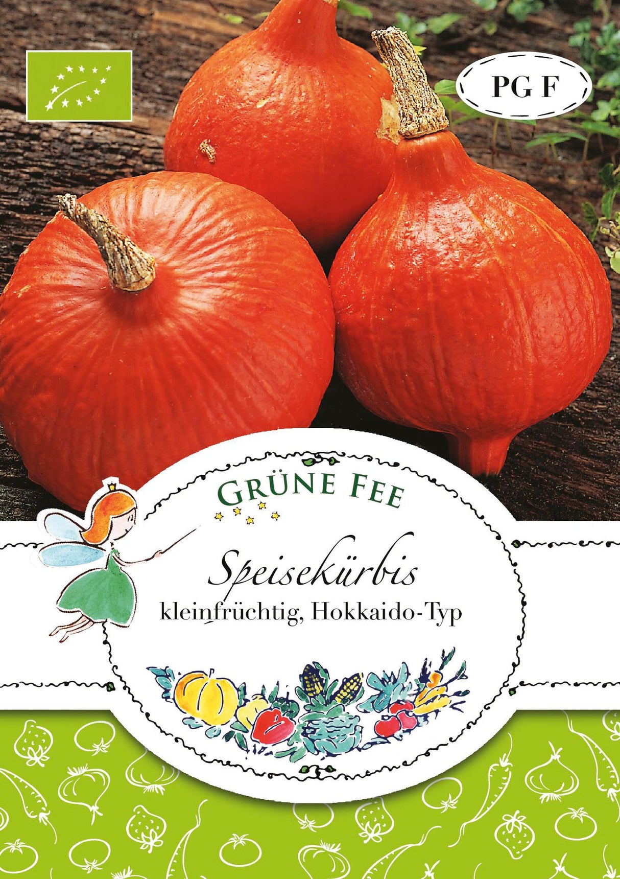 Grüne Fee Kürbis Oranger Hokkaido-Typ